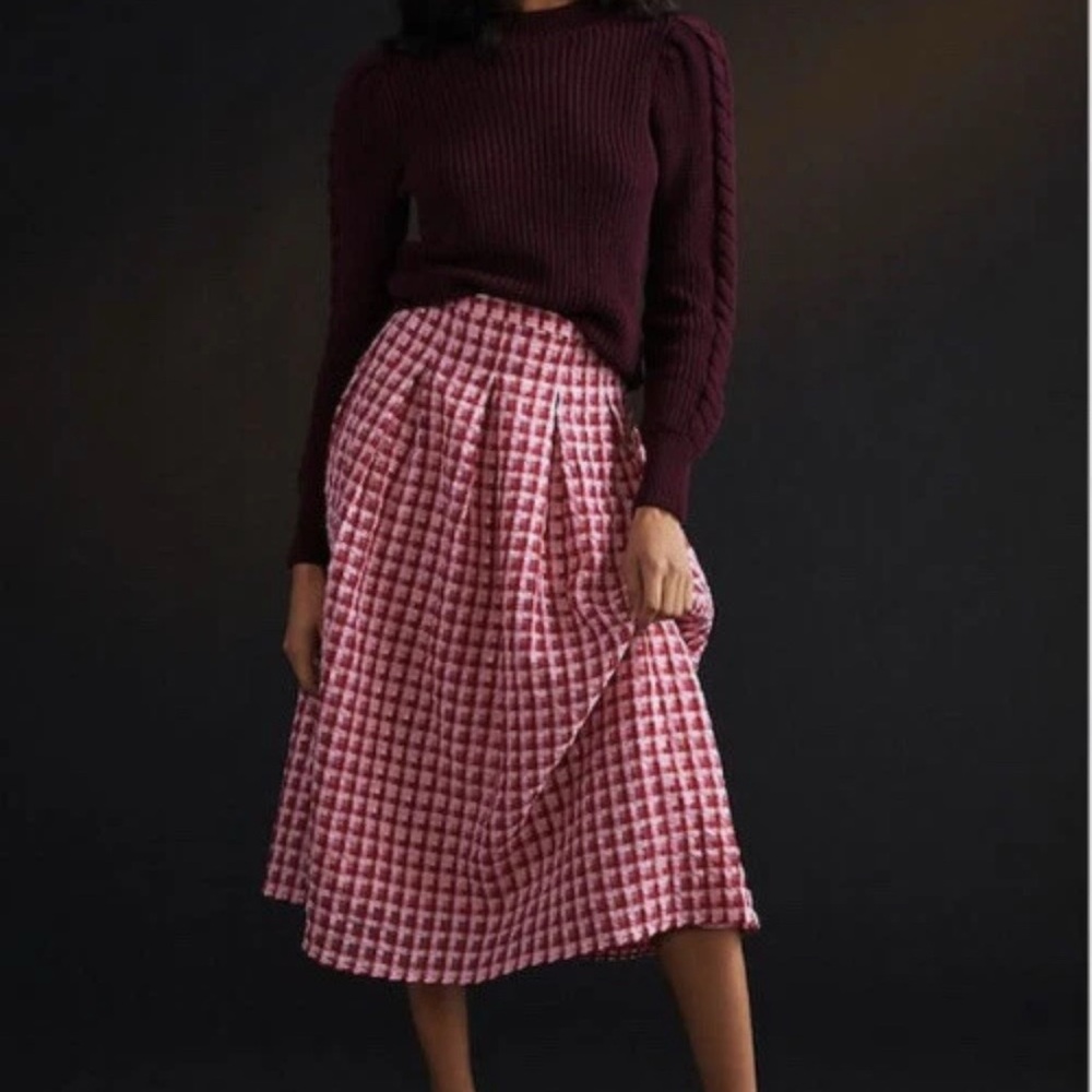 Anthropologie Eva Franco Textured Midi Skirt, Size 8